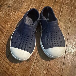 Natives blue & white rubber washable slip on kids 7 shoes